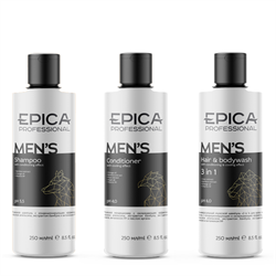 Epica Professional Набор MEN'S (шампунь, кондиционер, шампунь 3в1 для волос и тела) 913096 - фото 10142