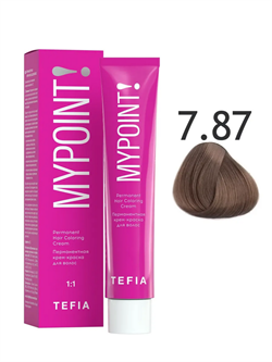 TEFIA Mypoint Перманентная крем-краска для волос 7.87 блондин коричнево-фиолетовый, 60мл MPCLR60-7.87 - фото 10942
