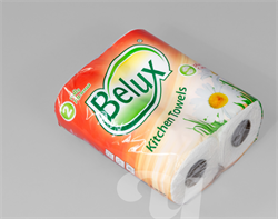 Бумажные двухслойные полотенца Belux в рулоне с перфорацией, 23х23 см, белый, 2 рулона 01-347 - фото 11229
