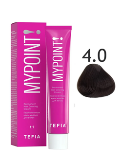 TEFIA Mypoint Перманентная крем-краска для волос 4.0 брюнет натуральный Hair Coloring Cream, 60мл MPCLR60-4.0 - фото 1136