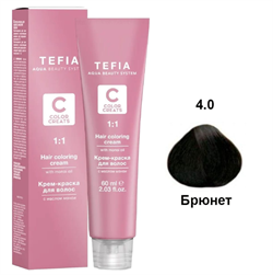 TEFIA ABS Крем-краска для волос с маслом монои, 60 мл Темный брюнет интенсивный 4.0 26376 - фото 11509