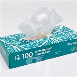 Салфетки бумажные 2-слойные вытяжные Чистовье 100 шт/упк 00-274 - фото 1633