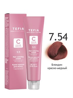 TEFIA ABS Крем-краска для волос с маслом монои, 60 мл 7.54 блондин красно-медный 25553 - фото 2418