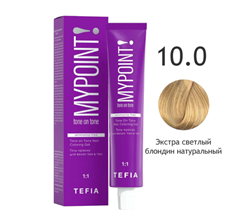 Tefia Гель-краска тон в тон 10.0 экстра светлый блондин натуральный MYPOINT 60мл 65706 - фото 2809