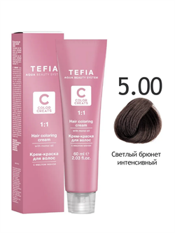 TEFIA ABS Крем-краска для волос с маслом монои, 60 мл Светлый брюнет интенсивный 5.00 26413 - фото 2858
