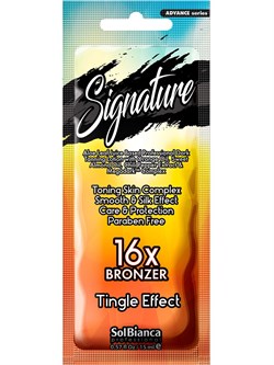SolBianca Signature Крем для загара Tingle Effect 16x bronzer с маслом апельсина и миндаля 15 мл 8805 - фото 2887