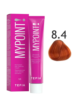 TEFIA Mypoint Перманентная крем-краска для волос 8.4 светлый блондин медный, 60мл MPCLR60-8.4 - фото 3182