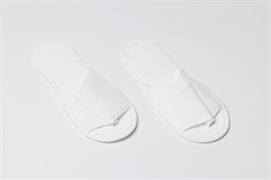 Тапочки с открытым мысом на жесткой подошве(БЕЛЫЙ) White line спанбонд/пенополиэтилен белый 1 пара 228762 - фото 360