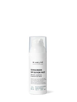 M.AKLIVE Солнцезащитный крем SPF30 для сухой, нормальной и чувствительной кожи лица, 50 мл MF4058 - фото 400