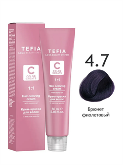 TEFIA ABS Крем-краска для волос с маслом монои, 60 мл Брюнет фиолетовый 4.7 24853 - фото 4030