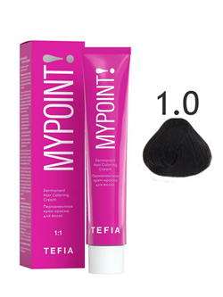 TEFIA Mypoint Перманентная крем-краска для волос 1.0 черный Permanent Hair Coloring Cream, 60мл MPCLR60-1.0 - фото 5130