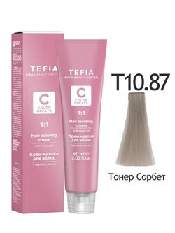 TEFIA ABS Крем-краска для волос с маслом монои ТОНЕР, 60 мл Сорбет Т10.87 26187 - фото 5446