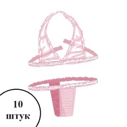 Набор IGRObeauty Комплект бюстье + трусики с рюшей розовый 10 шт 40077/10