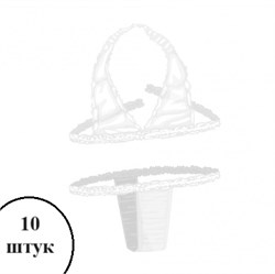 Набор IGRObeauty Комплект бюстье + трусики с рюшей  белые 10 уп 40076/10 - фото 7920