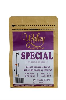 WAKEY Кофе в зернах 70% Робуста + 30 % Арабика (250 г/пакет) 372145 - фото 8142