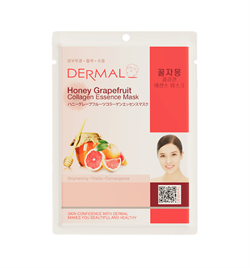 DERMAL Тканевая маска с экстрактом меда, грейпфрута и коллагеном 23 г 850682 - фото 9178