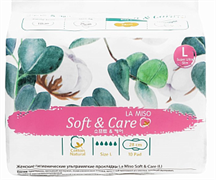 La Miso Женские гигиенические ультрамягкие прокладки Soft & Care (L) 10шт 11297