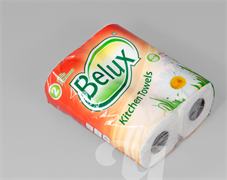 Бумажные двухслойные полотенца Belux в рулоне с перфорацией, 23х23 см, белый, 2 рулона 01-347