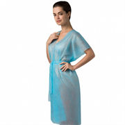 Чистовье Халат-кимоно из SMS Люкс без рукавов с поясом УНИВЕРСАЛЬНЫЙ ГОЛУБОЙ, 10 шт/упк 02-188