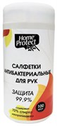 Влажные салфетки Home Protect антибактериальные в тубе, 100 шт НР800005