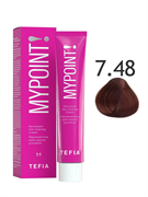 TEFIA MypointПерманентная крем-краска для волос 7.48 блондин медно-коричневый, 60мл MPCLR60-7.48