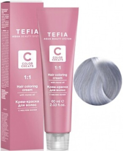 TEFIA ABS Крем-краска для волос с маслом монои, 60 мл 12.11 суперосветляющий экстра дымчатый